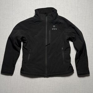 Ororo Heated Softshell Zip Jacket Black Polyester Spandex Lined Womens Size S